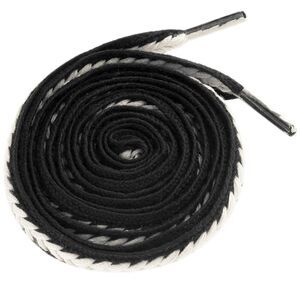 1 Pair Wide Fat Contrast Color Braided Twist Weave Shoelaces Black